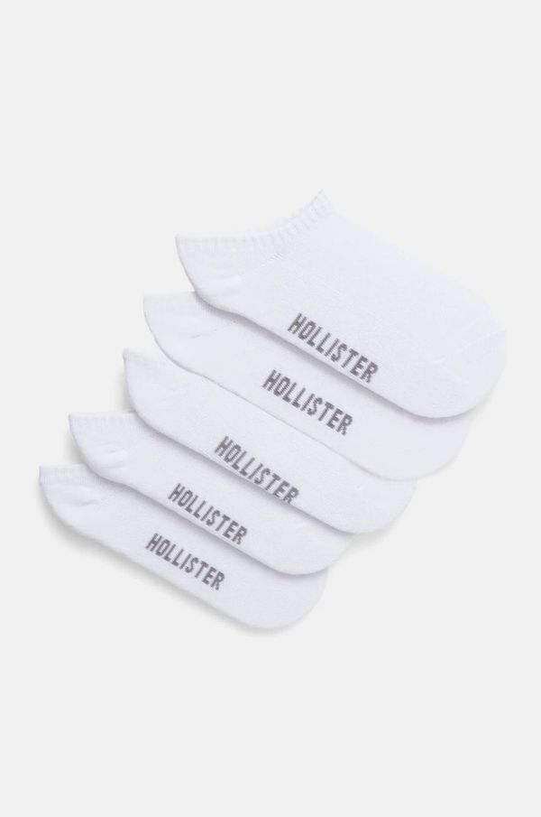 Hollister Co. Nogavice Hollister Co. 5-pack moške, bela barva, KI312-4001