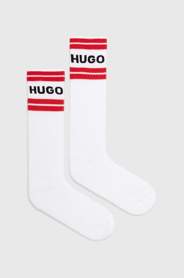 Hugo Nogavice HUGO 2-pack moške, bela barva, 50518610