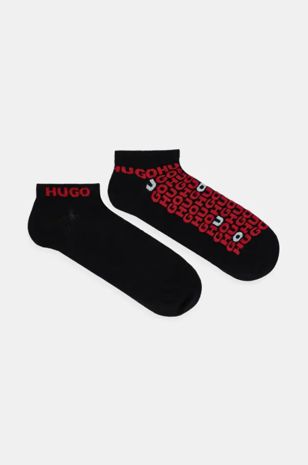 HUGO Nogavice HUGO 2-pack moške, črna barva, 50520998