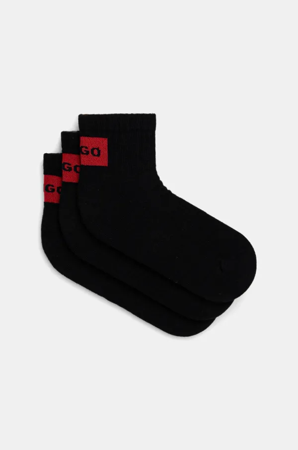 HUGO Nogavice HUGO 3-pack moške, črna barva, 50541597