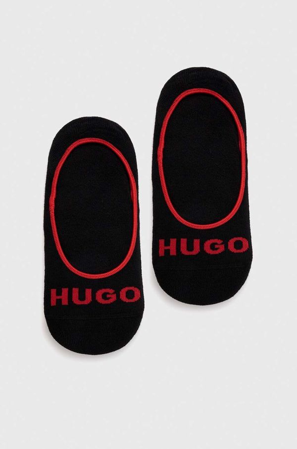 Hugo Nogavice HUGO 3-pack moški, črna barva