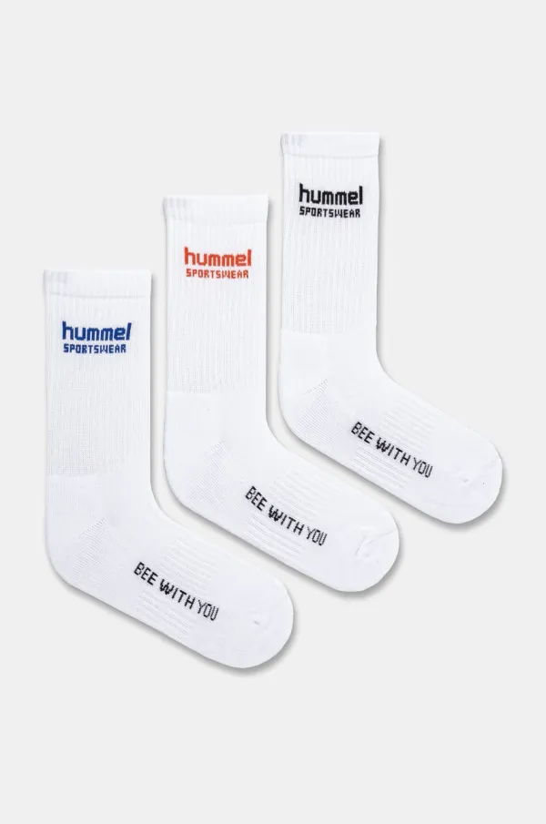 Hummel Nogavice Hummel 3-pack bela barva, 225371