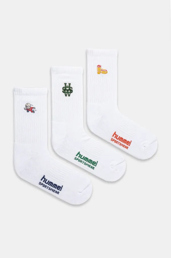 Hummel Nogavice Hummel 3-pack bela barva, 228035