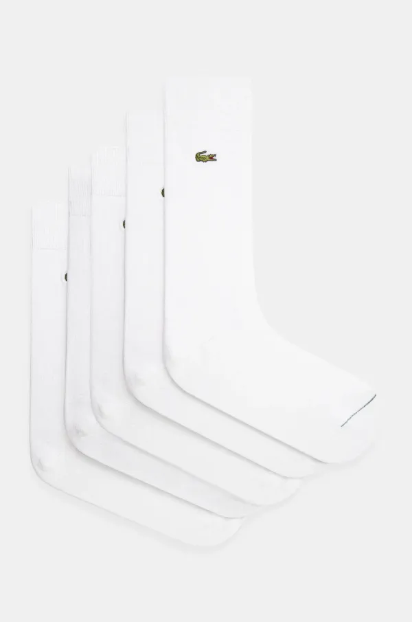 Lacoste Nogavice Lacoste 5-pack moški, bela barva