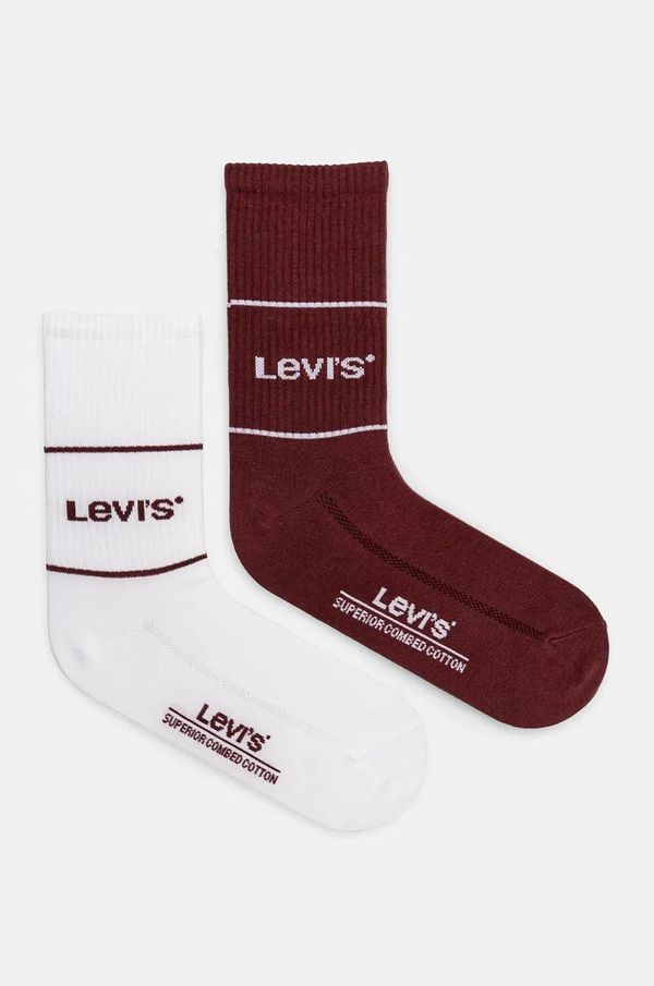 Levi's Nogavice Levi's 2-pack bela barva, 37157-1121