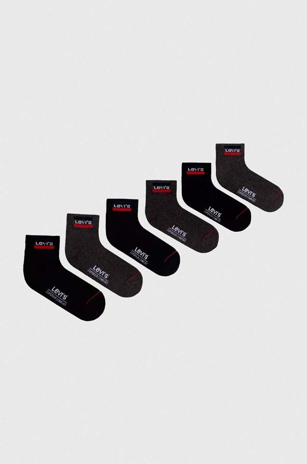 Levi's Nogavice Levi's 6-pack siva barva