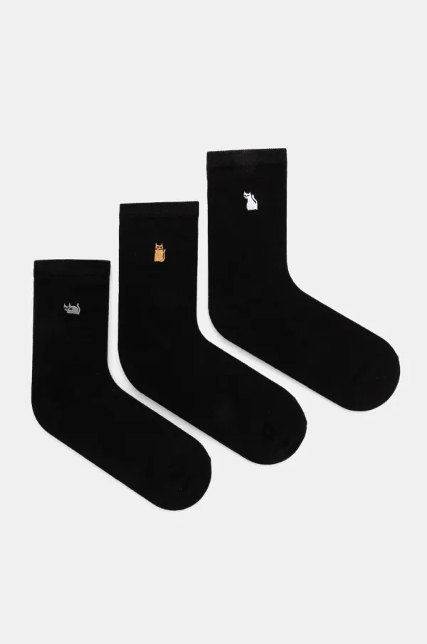 Medicine Nogavice Medicine 3-pack ženski, črna barva