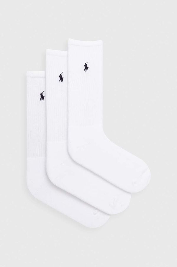 Polo Ralph Lauren Nogavice Polo Ralph Lauren 3-pack moški, bela barva