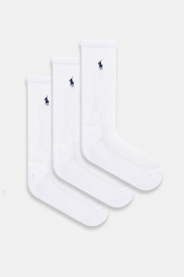 Polo Ralph Lauren Nogavice Polo Ralph Lauren 3-pack ženske, bela barva, 455918021