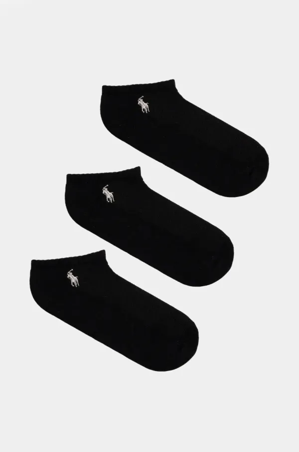 Polo Ralph Lauren Nogavice Polo Ralph Lauren 3-pack ženske, črna barva, 455972885