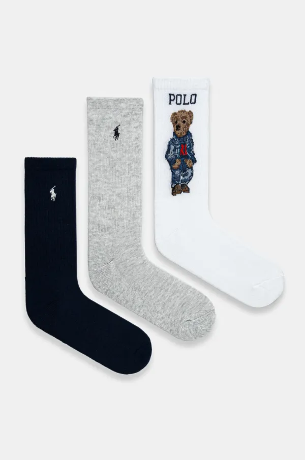 Polo Ralph Lauren Nogavice Polo Ralph Lauren 3-pack ženske, mornarsko modra barva, 455882850