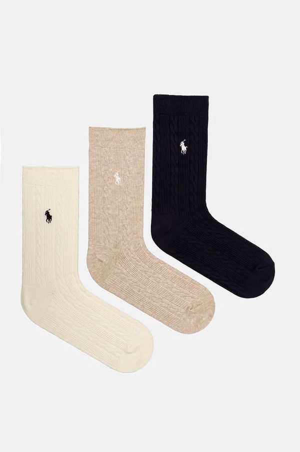 Polo Ralph Lauren Nogavice Polo Ralph Lauren 3-pack ženske, mornarsko modra barva, 455955242