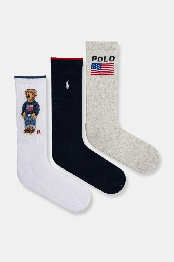 Polo Ralph Lauren Nogavice Polo Ralph Lauren 3-pack ženske, mornarsko modra barva, 455968680