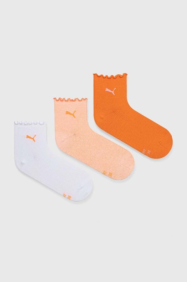 Puma Nogavice Puma 3-pack ženske, oranžna barva, 938398