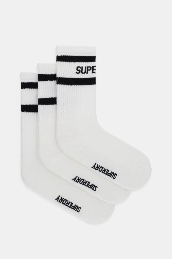 Superdry Nogavice Superdry 3-pack moške, bela barva, M3110462A-C7K