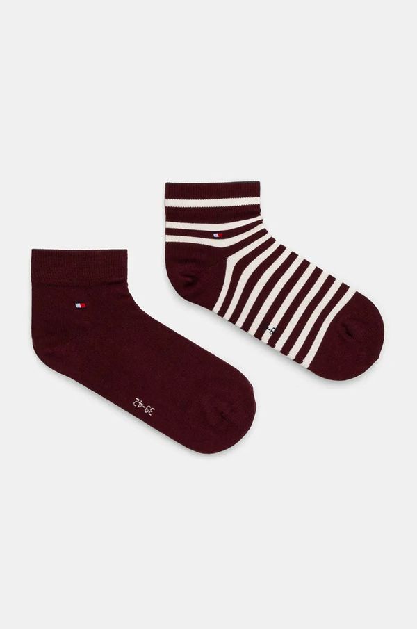 Tommy Hilfiger Nogavice Tommy Hilfiger 2-pack moške, bordo barva, 701229851