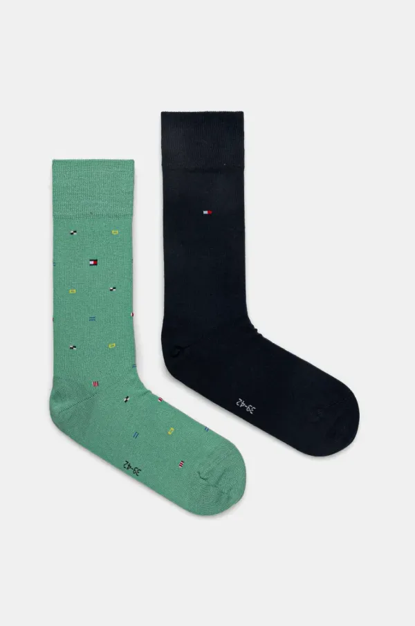 Tommy Hilfiger Nogavice Tommy Hilfiger 2-pack moške, turkizna barva, 701232597