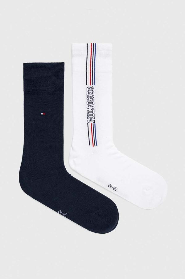 Tommy Hilfiger Nogavice Tommy Hilfiger 2-pack moški, bela barva