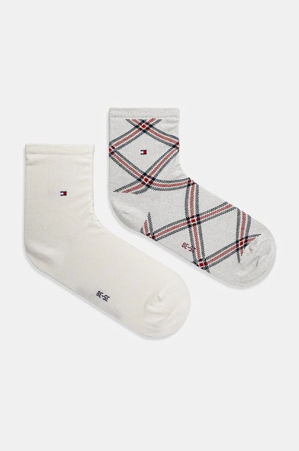 Tommy Hilfiger Nogavice Tommy Hilfiger 2-pack ženske, bela barva, 701229861