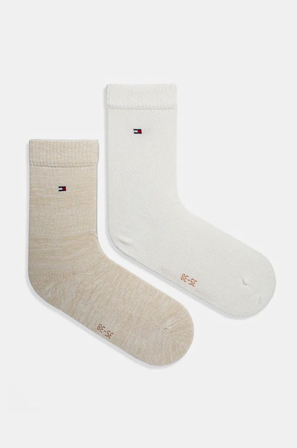 Tommy Hilfiger Nogavice Tommy Hilfiger 2-pack ženske, bela barva, 701229862