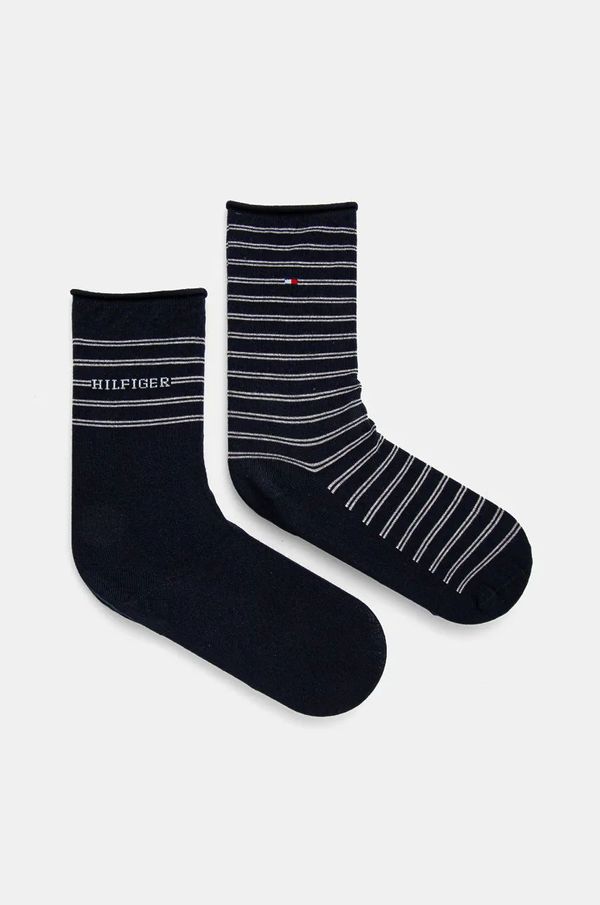 Tommy Hilfiger Nogavice Tommy Hilfiger 2-pack ženske, mornarsko modra barva, 701229853