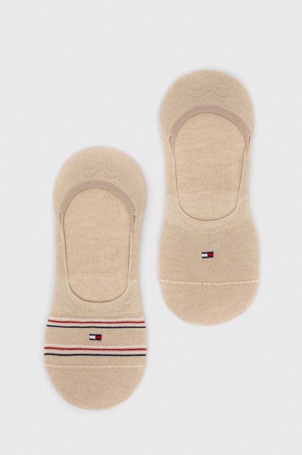 Tommy Hilfiger Nogavice Tommy Hilfiger 2-pack ženski, bež barva