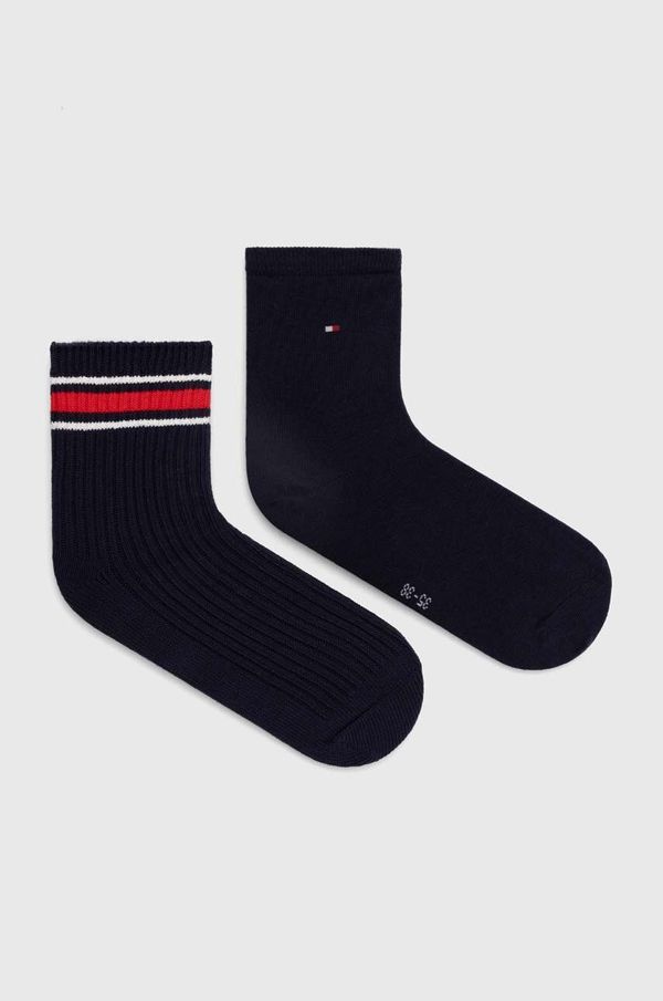 Tommy Hilfiger Nogavice Tommy Hilfiger 2-pack ženski, mornarsko modra barva