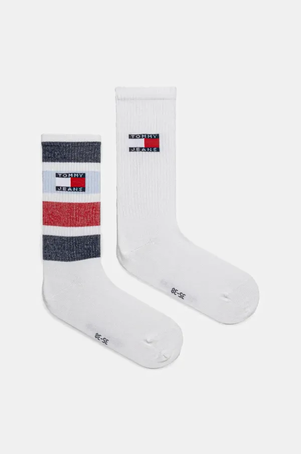 Tommy Jeans Nogavice Tommy Jeans 2-pack bela barva, 701232726