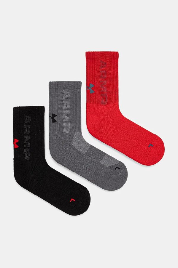 Under Armour Nogavice Under Armour 3-pack rdeča barva, 1373084