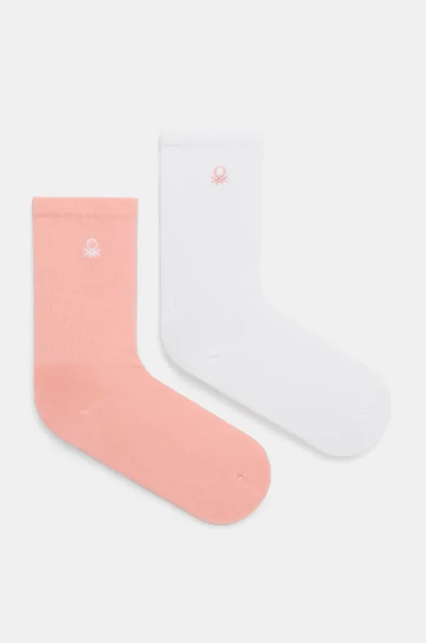 United Colors of Benetton Nogavice United Colors of Benetton 2-pack oranžna barva, 6AO30702A