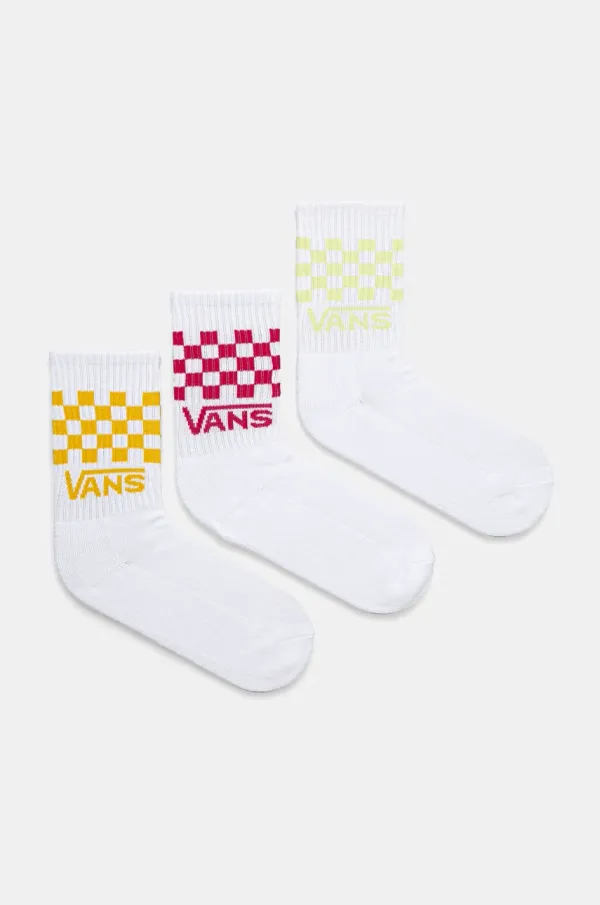 Vans Nogavice Vans 3-pack ženske, bela barva, VN000GMUC9L1