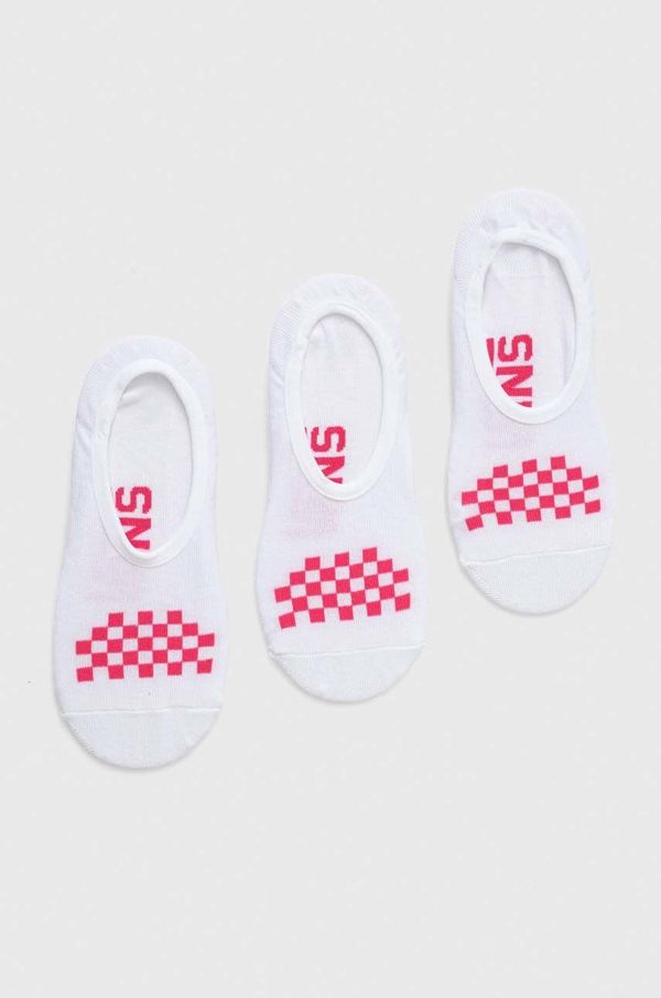 Vans Nogavice Vans 3-pack ženski, bela barva