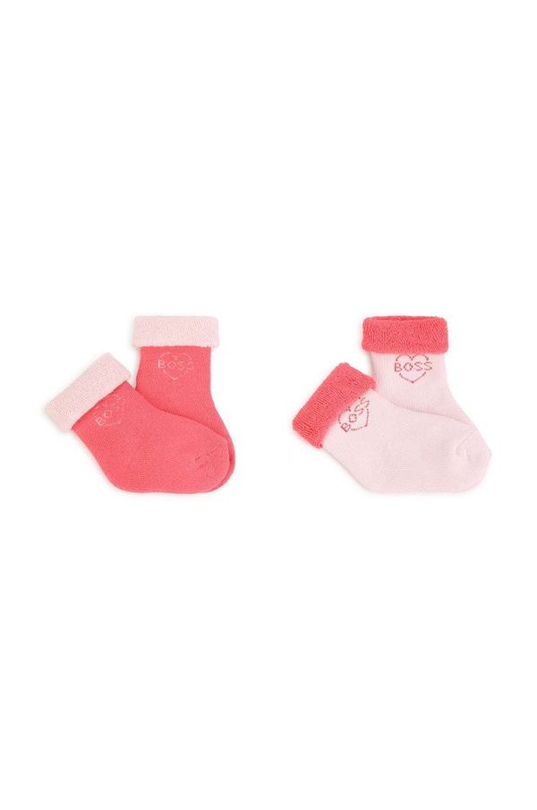 Boss Nogavice za dojenčka BOSS 2-pack roza barva