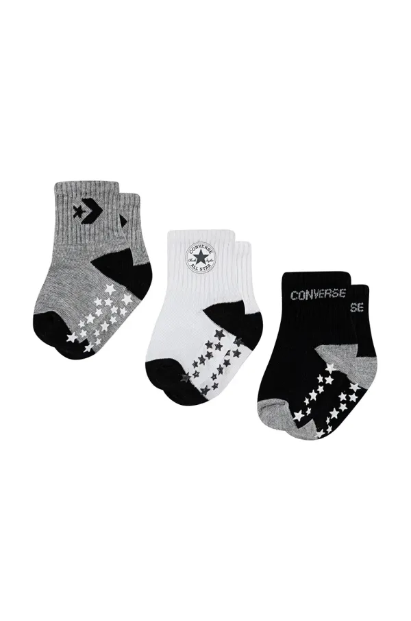 Converse Nogavice za dojenčka Converse 3-pack črna barva