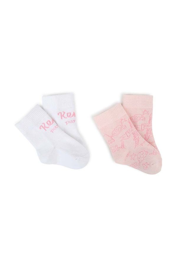 Kenzo kids Nogavice za dojenčka Kenzo Kids 2-pack roza barva