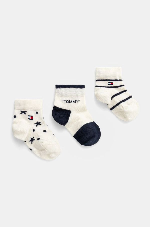 Tommy Hilfiger Nogavice za dojenčka Tommy Hilfiger 3-pack bež barva, 701229888