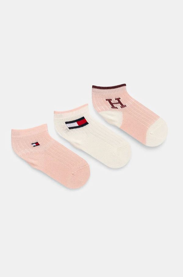 Tommy Hilfiger Nogavice za dojenčka Tommy Hilfiger 3-pack roza barva, 701229881