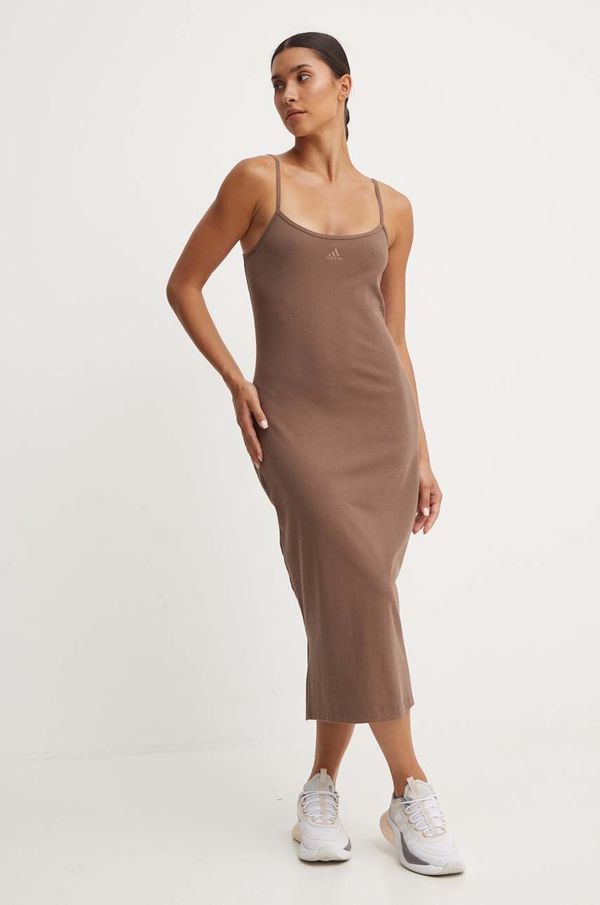 adidas Obleka adidas All SZN rjava barva, IX3795