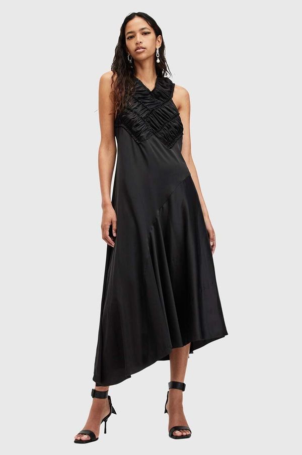 AllSaints Obleka AllSaints MAHREE DRESS črna barva, W064DC