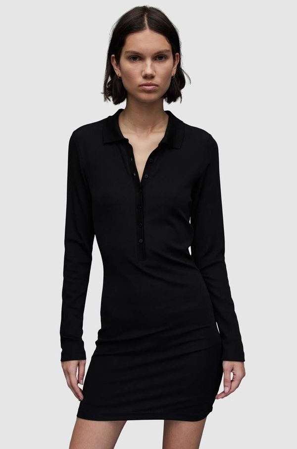 AllSaints Obleka AllSaints WD014Z HOLLY DRESS črna barva