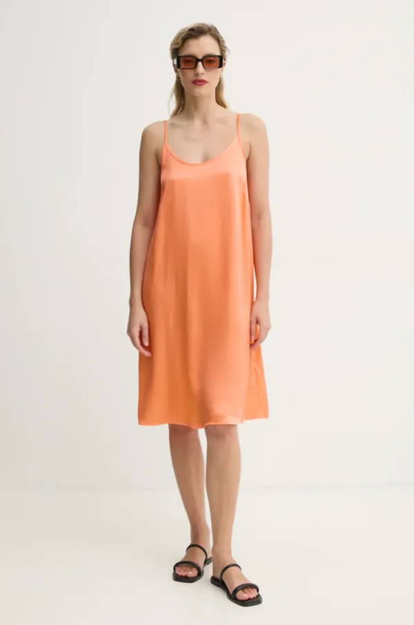 American Vintage Obleka American Vintage oranžna barva, VOO14AE25