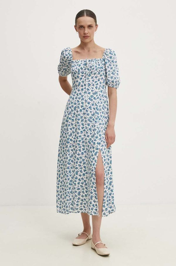 Answear Lab Obleka Answear Lab bela barva