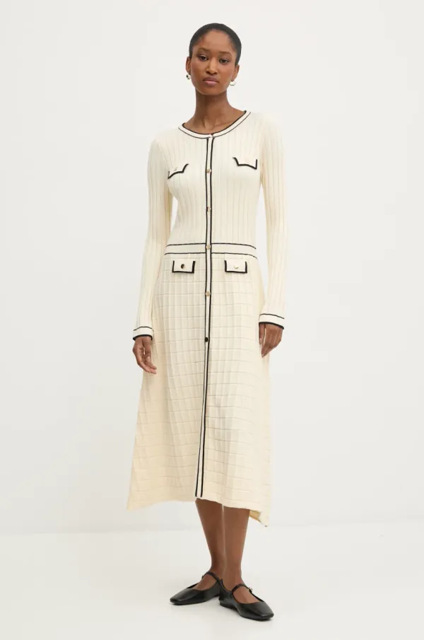 Answear Lab Obleka Answear Lab bež barva