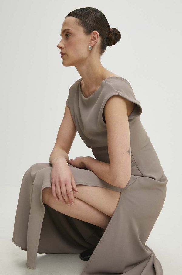 Answear Lab Obleka Answear Lab bež barva