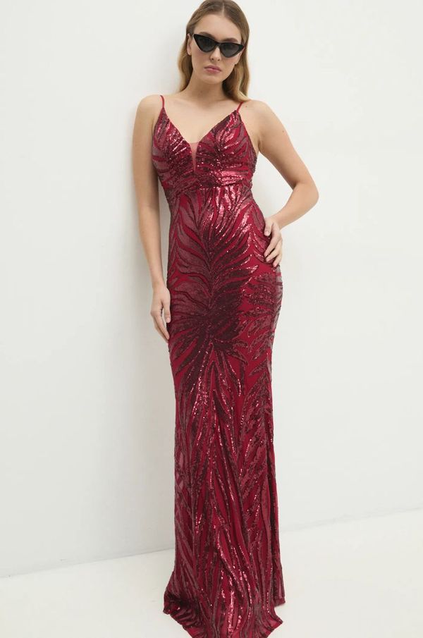 Answear Lab Obleka Answear Lab bordo barva