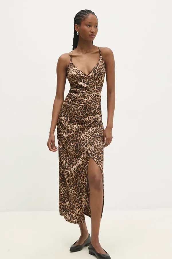 Answear Lab Obleka Answear Lab rjava barva