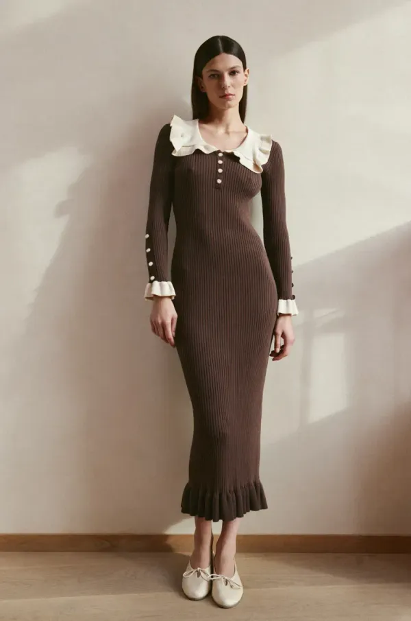 Answear Lab Obleka Answear Lab rjava barva