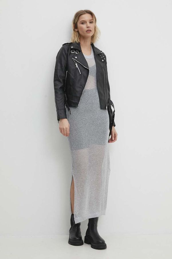 Answear Lab Obleka Answear Lab srebrna barva