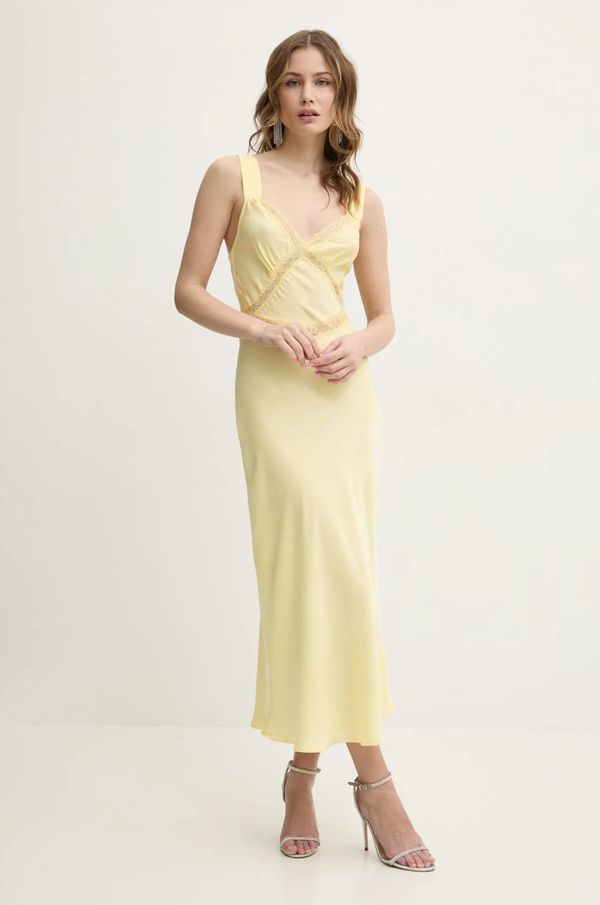 Bardot Obleka Bardot rumena barva, 58603DB