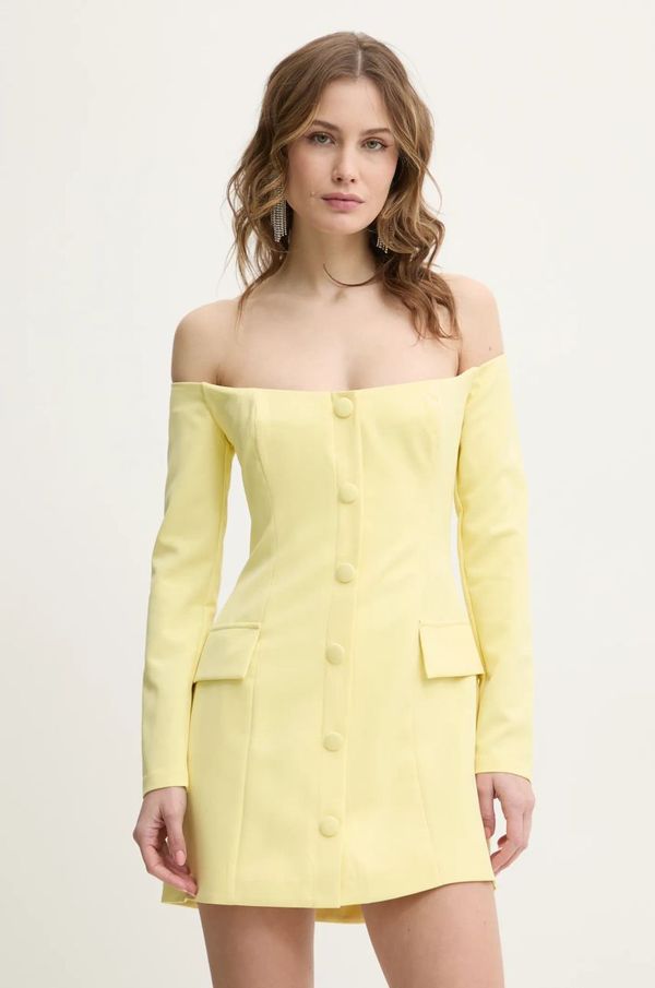 Bardot Obleka Bardot rumena barva, 59761DB